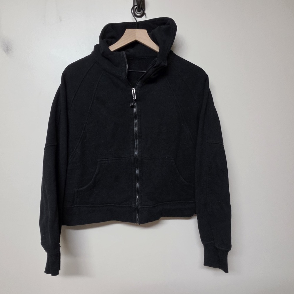 Lululemon Scuba Oversized Full Zip Hoodie Women XL/XXL Black Fleece Cropped